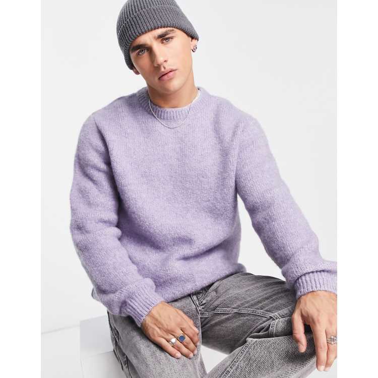 ASOS DESIGN relaxed knitted sweater in lilac | ASOS