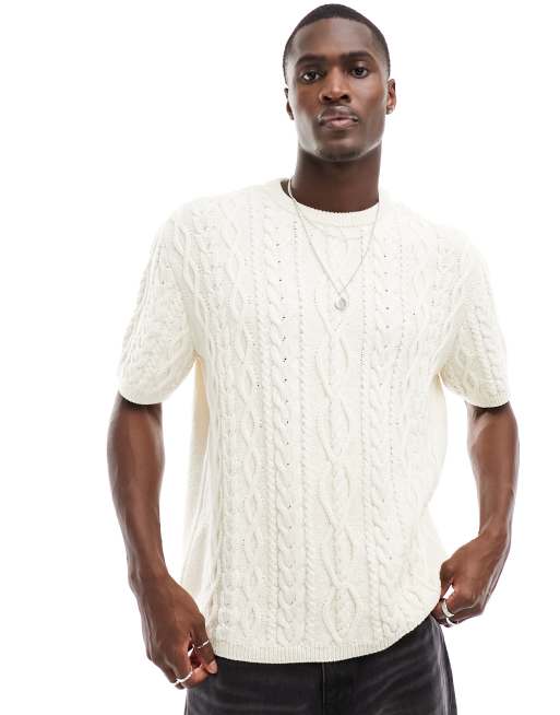 Men's Relaxed Embroidered Stripe Crew T-Shirt, Men's Clearance