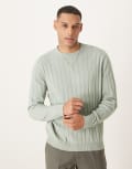 [ASOS DESIGN] ASOS DESIGN relaxed knitted wide rib jumper in light green 2XL Light green
