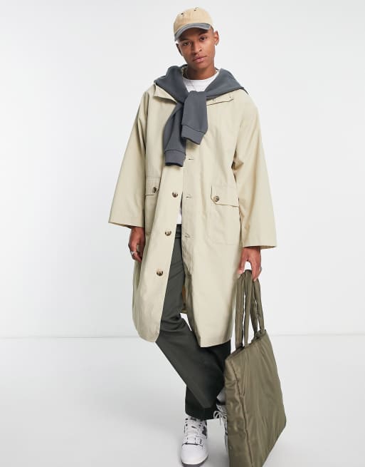 ASOS DESIGN relaxed lightweight parka in stone | ASOS