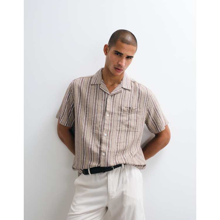 Shirt Button Up Short Sleeve Shirts Target The Domingo Short Sleeve Shirt  Vanilla Navy  Industrie AU