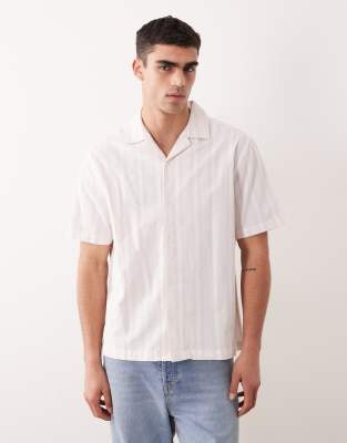 ASOS DESIGN relaxed striped shirt in light pink light pink 8290₽