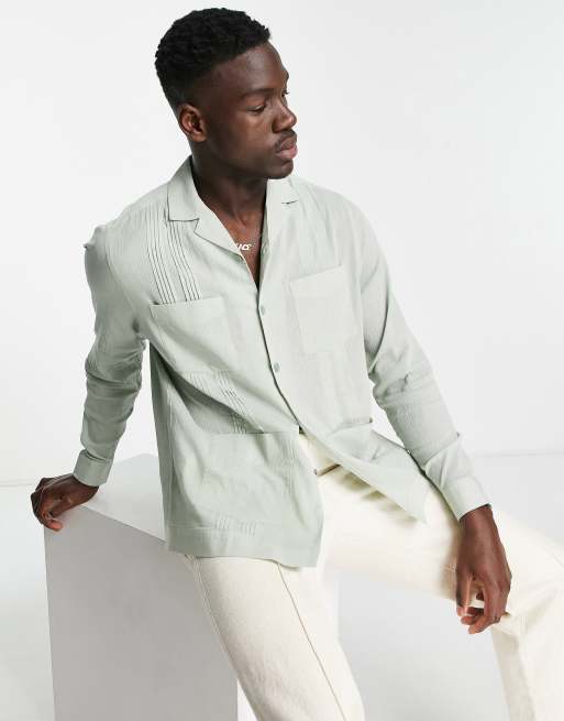 Linen shirt outlet with blazer