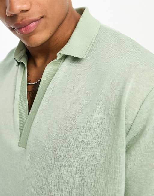deep v long sleeve shirt