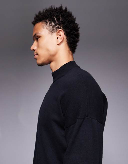 ASOS DESIGN relaxed long sleeve knitted turtle neck t-shirt in black, 4 of 5