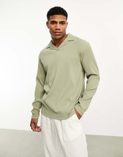 Long sleeve clearance polo shirts asos