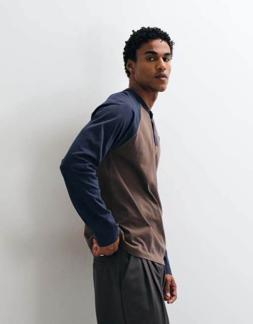 ASOS DESIGN relaxed long sleeve raglan t-shirt in washed brown, 5 of 5