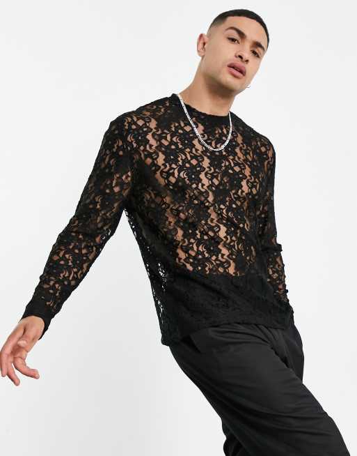 Asos sales lace shirt