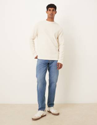 Asos Design Relaxed Long Sleeve T-shirt In Neutral