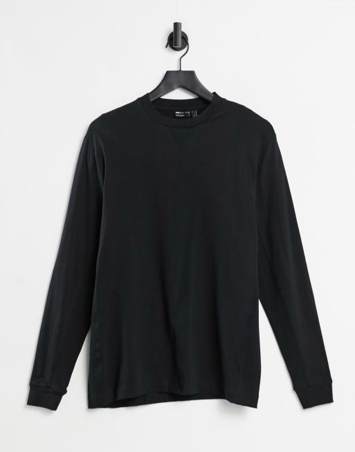 ASOS DESIGN relaxed long sleeve t-shirt with rib side panels in