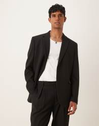 ASOS DESIGN relaxed longline suit jacket in black
