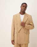[ASOS DESIGN] ASOS DESIGN relaxed longline suit jacket in camel-Neutral Chest 38 Regular CAMEL