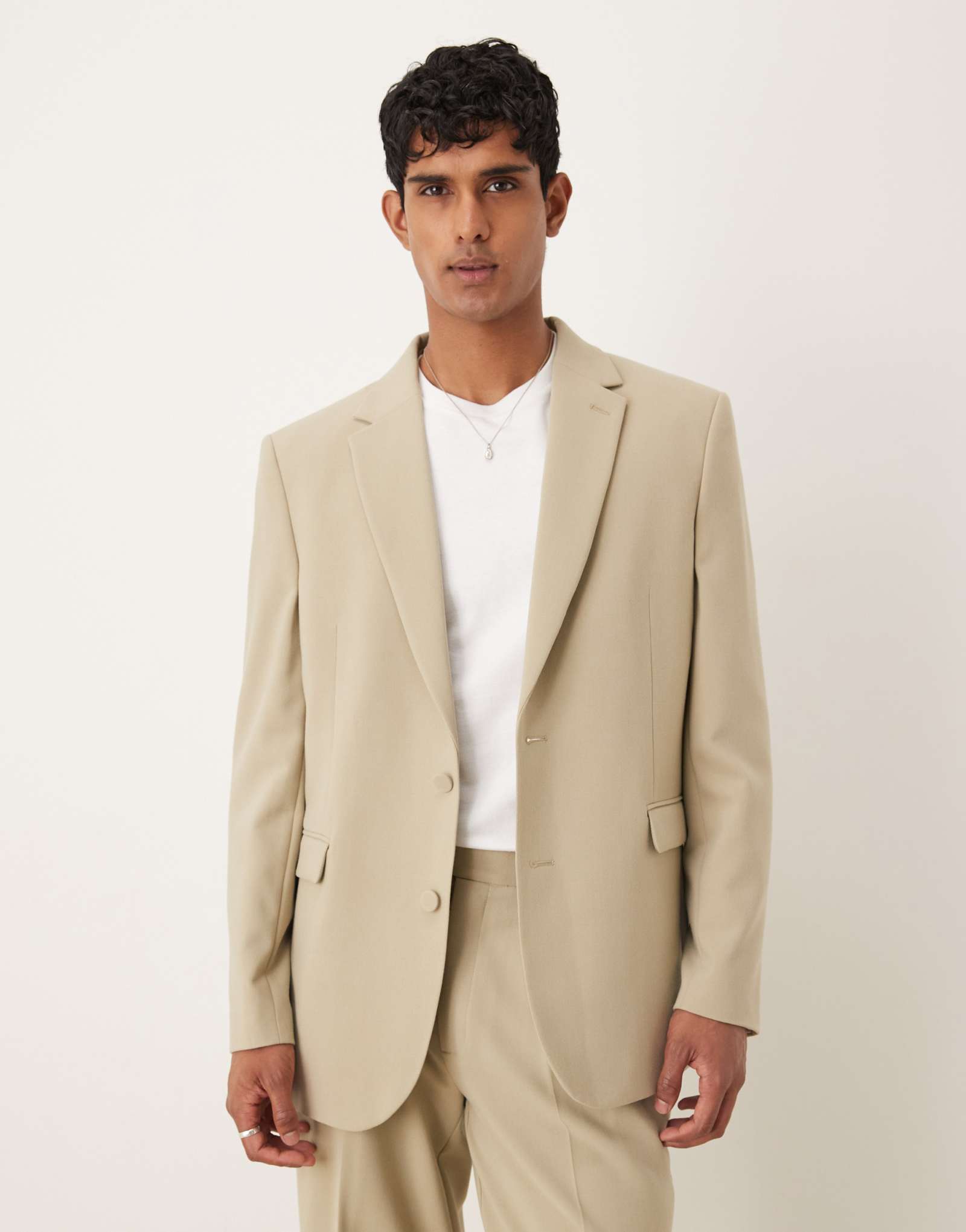 Непринужденный удлиненный пиджак от ASOS DESIGN из камня