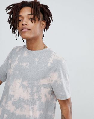 ASOS DESIGN relaxed longline t-shirt with bleach wash in grey | ASOS