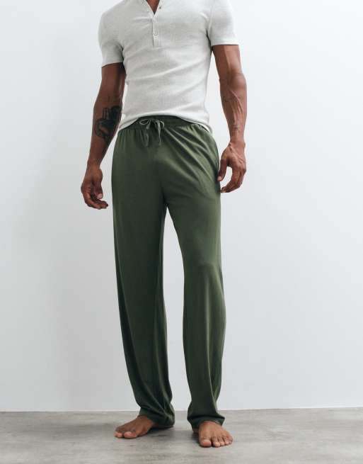 ASOS DESIGN relaxed lounge bottoms in green, 4 of 4