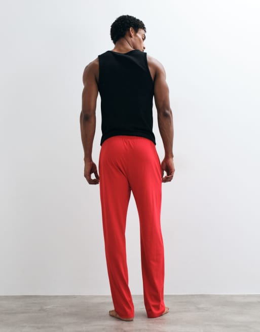 ASOS DESIGN relaxed lounge bottoms in red, 4 of 4
