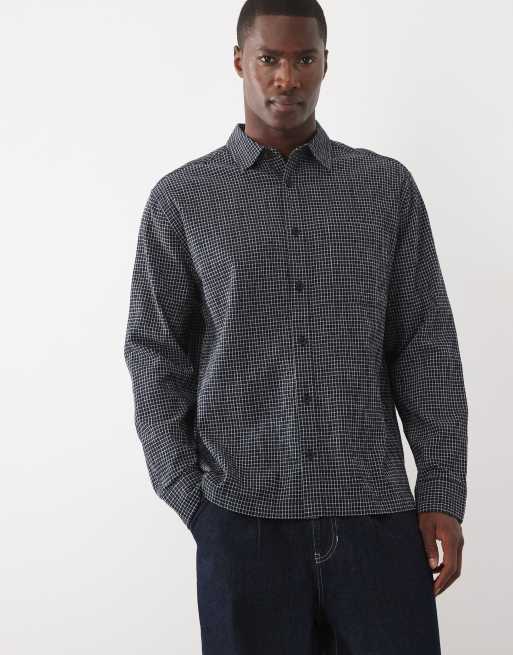 micro check dress shirt Club Room Men's Long Sleeve Button-Front Micro Check Dress Shirt, Exclusively at Macy's - White Light Blue