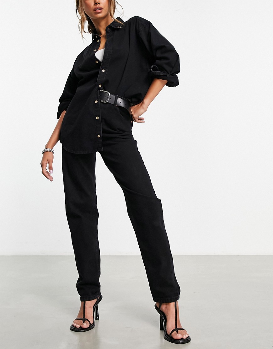 ASOS DESIGN relaxed mom jeans in black