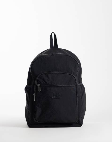 ASOS DESIGN relaxed nylon backpack in black - view 1