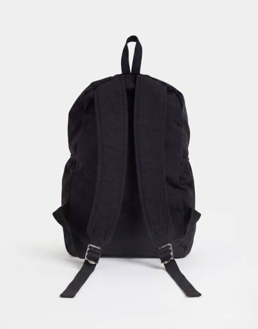 ASOS DESIGN relaxed nylon backpack in black, 5 of 7