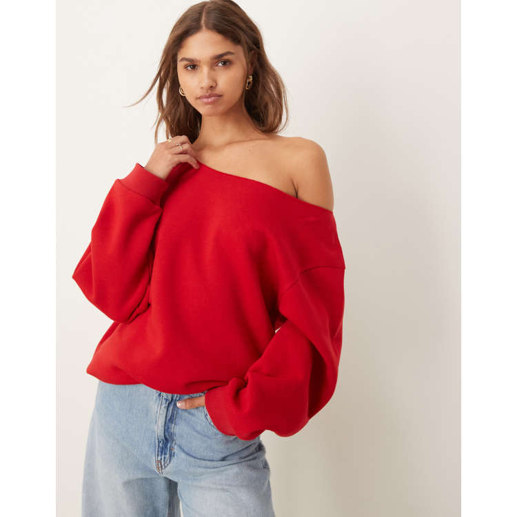 【DIANTÉ】 LOGO OFF-SHOULDER SWEAT TOPS Amazon.com: LYXIOF Womens Off Shoulder Sweatshirt Slouchy