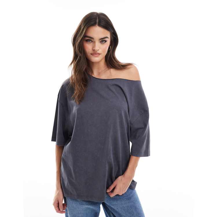 ◆BADBLOOD◆ Beyond Soft Off Shoulder Top Stripe Charcoal w- Badblood Beyond Soft Off-Shoulder Top Charcoal – BBGSHOPHK