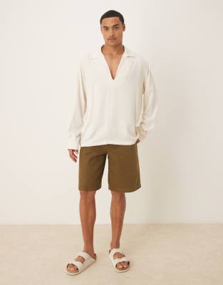 Asos Design Relaxed Over The Head Shirt In White