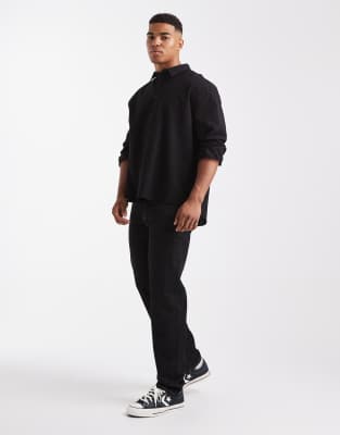 Asos Design Relaxed Overhead Shirt In Black