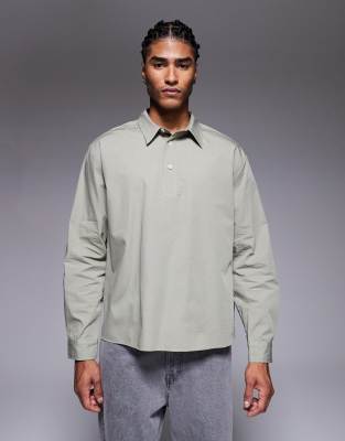 Asos Design Relaxed Overhead Shirt In Animal Print