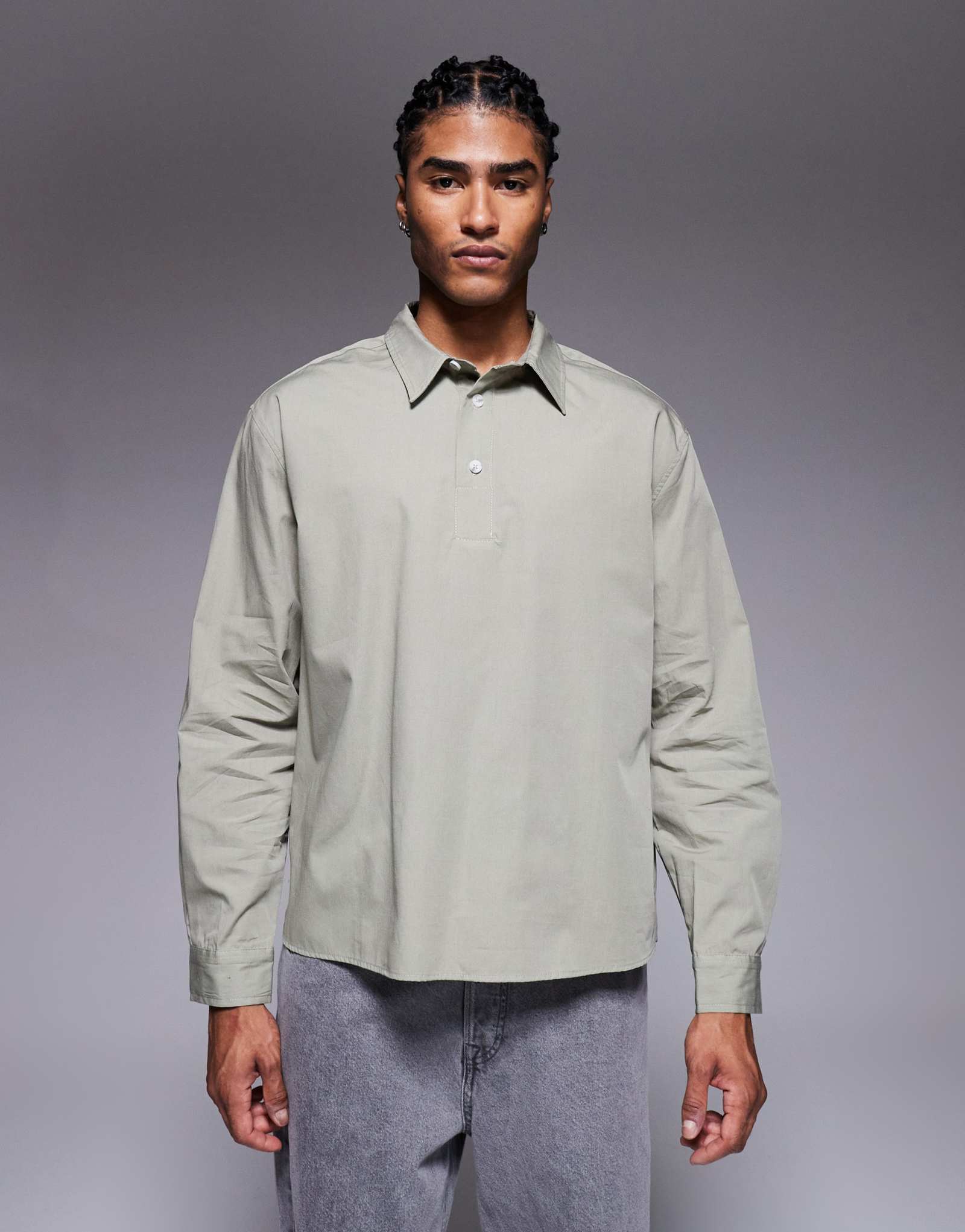 Непринужденная верхняя рубашка ASOS DESIGN цвета шалфея