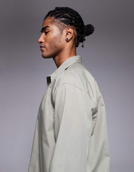 ASOS DESIGN relaxed overhead shirt in sage, 4 of 5