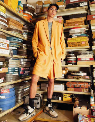 Asos Design Relaxed Oversized Soft Tailored Suit Jacket In Orange