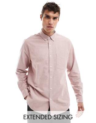 ASOS DESIGN relaxed oxford shirt in pink-Copper