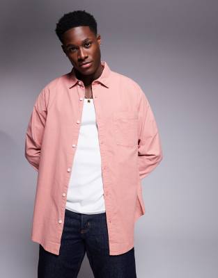 ASOS DESIGN relaxed oxford shirt in rose pink