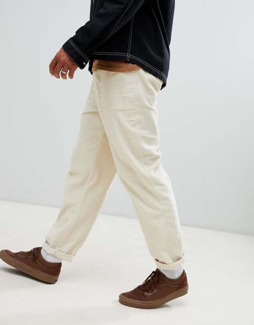 Pantalon velour beige discount homme