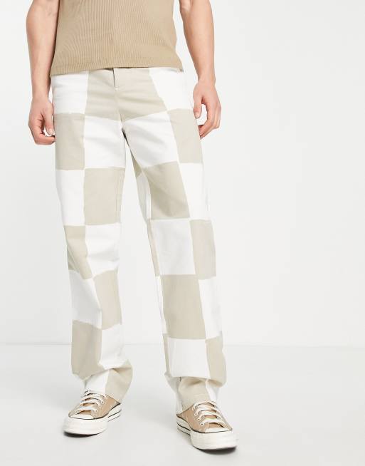 ASOS DESIGN relaxed pants in tonal check | ASOS