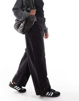 Asos Design Relaxed Pants With Tab Detail In Black