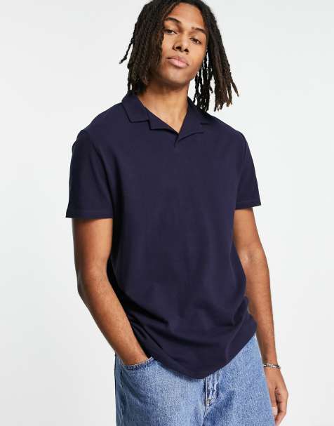 Men's Pique Curved Hem Tee, Men's Clearance