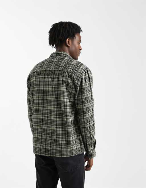 ASOS DESIGN relaxed plaid shirt in brown, 3 of 5