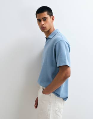 Asos Design Relaxed Polo In Blue
