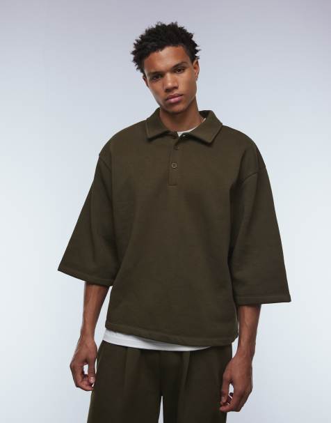 ASOS DESIGN relaxed polo in khaki - view 1