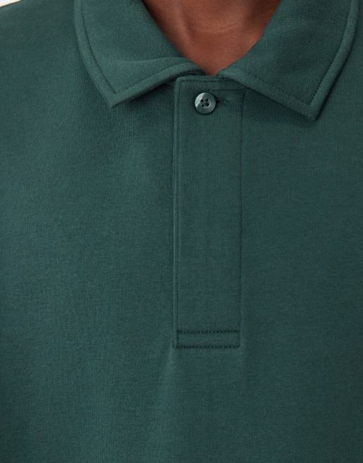 ASOS DESIGN relaxed polo neck sweatshirt in dark green , 5 of 5