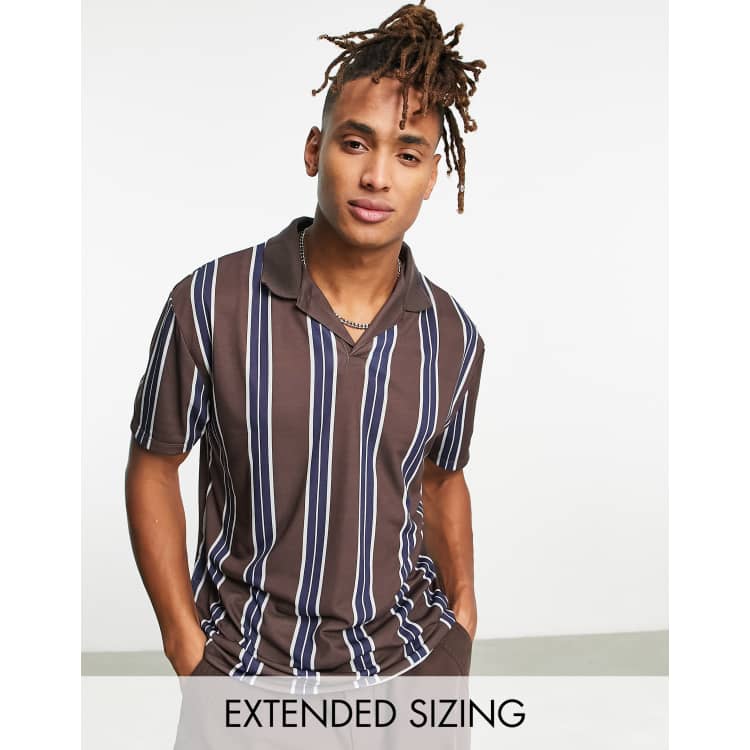 Brown striped hotsell polo shirt