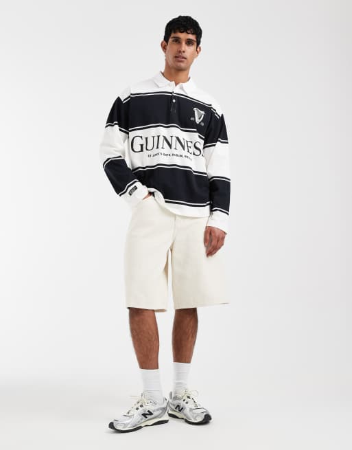 ASOS DESIGN relaxed polo with Guinness print in black, 2 of 5