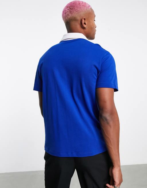 ASOS DESIGN relaxed T-shirt in black with front and back blue