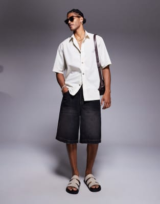 Asos Design Relaxed Poplin Shirt In White