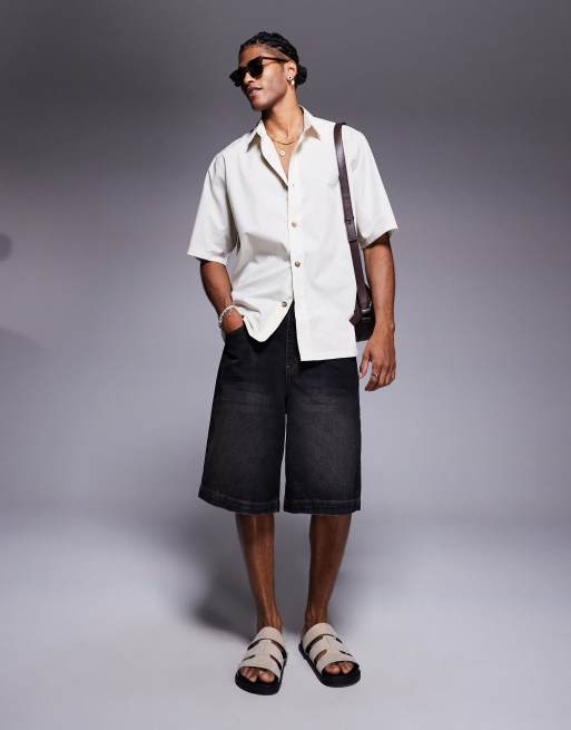 ASOS DESIGN relaxed poplin shirt in beige, 2 of 4