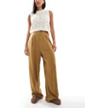 [ASOS DESIGN] ASOS DESIGN relaxed pull on pants in tan-Brown 16 Sand