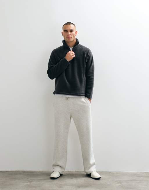 ASOS DESIGN relaxed quarter zip fleece in charcoal, 2 of 5