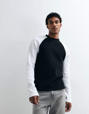 Asos Design Relaxed Raglan T-shirt In Black